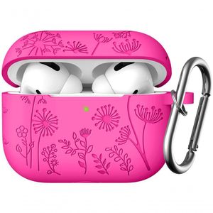 Lerobo Capa Gravada Silicone Para Airpods Pro 2ª-1ª Geração Com Mosquetão (rosa Pink)
