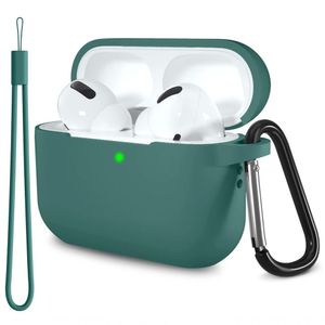 Lerobo Capa Silicone Para Airpods Pro 2ª-1ª Geração Com Mosquetão (verde Pinheiro)