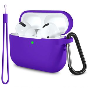 Lerobo Capa Silicone Para Airpods Pro 2ª-1ª Geração Com Mosquetão (roxo Vivo)