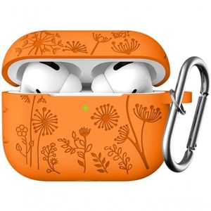 Lerobo Capa Gravada Para Airpods Pro 1ª E 2ª Geração Com Chaveiro (laranja)