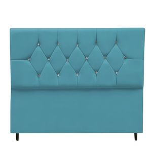 Cabeceira Estofada Cama Casal Queen Size 160 Cm Suede Nina Cor:azul Turquesa