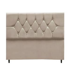 Cabeceira Estofada Cama Casal Queen Size 160 Cm Suede Nina Cor:bege