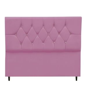 Cabeceira Para Cama Box Estofada King 195 Cm Suede Melissa Cor:rosa