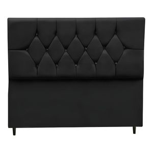 Cabeceira Cama Box Estofada Solteiro 90 Cm Suede Bruna Cor:preto
