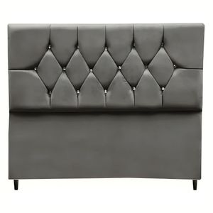 Cabeceira Cama Box Estofada Solteiro 90 Cm Suede Bruna Cor:cinza