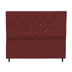 Cabeceira Cama Box Estofada Solteiro 90 Cm Suede Bruna Cor:bordô