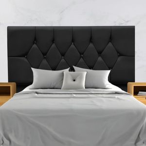 Cabeceira Solteiro Cama Box Estofada 90 Cm Suede Marrocos Cor:preto