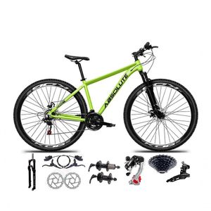 Bicicleta Aro 29 Absolute Nero 5 Câmbios Shimano 24v K7 Freios Hidráulicos Garfo Trava - Verde 15