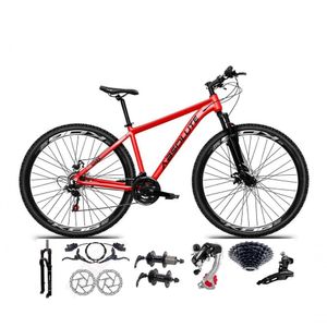 Bicicleta Aro 29 Absolute Nero 5 Câmbios Shimano 24v K7 Freios Hidráulicos Garfo Trava - Vermelho 17