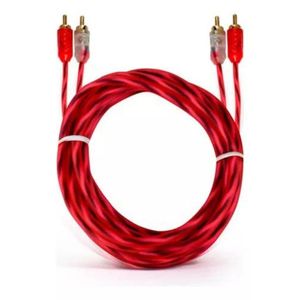 Cabo Rca Resistente 1m Injetado 4mm Cristal Matte Vermelho