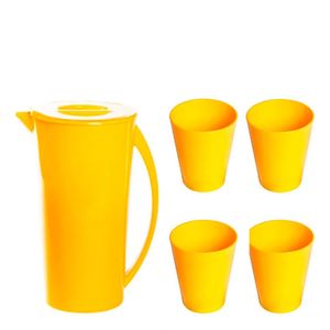 Kit Jarra Fresc Com 4 Copos Vem Amarelo Linha Tropical