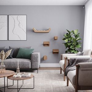 Cama De Parede Para Gatos Estofada Raj Marrom
