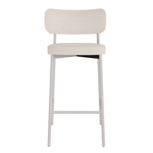 Banqueta Alloa Fixa Com 4 Pés 50 X 44,7 X 163,5cm Com 1 Unidade Palha-branco Epoxi