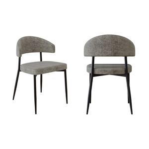 Cadeira Bless Fixa Com 4 Pés 55 X 52,5 X 77,5 Cm Com 2 Unidades Marrom-preto