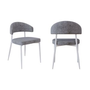 Cadeira Bless Fixa Com 4 Pés 55 X 52,5 X 77,5 Cm Com 2 Unidades Cinza-branco