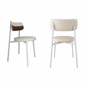 Cadeira Kyta Fixa Com 4 Pés 50 X 44,7 X 83,8 Cm Com 2 Unidades Areia-whisky-branco