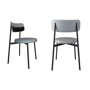 Cadeira Kyta Fixa Com 4 Pés 50 X 44,7 X 83,8 Cm Com 2 Unidades Cinza-preto-branco