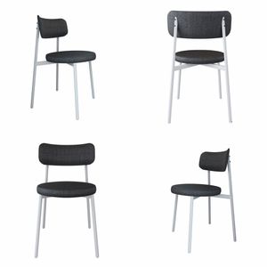 Cadeira Kyta Fixa Com 4 Pés 50 X 44,7 X 83,8 Cm Com 2 Unidades Grafite-branco