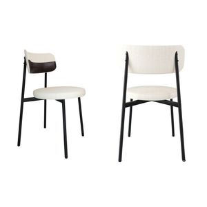 Cadeira Kyta Fixa Com 4 Pés 50 X 44,7 X 83,8 Cm Com 2 Unidades Café-preto