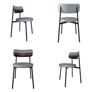 Cadeira Kyta Fixa Com 4 Pés 50 X 44,7 X 83,8 Cm Com 4 Unidades Cinza -café-preto
