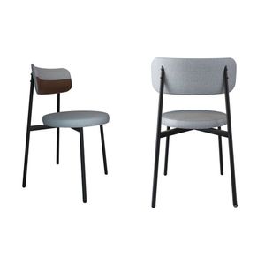 Cadeira Kyta Fixa Com 4 Pés 50 X 44,7 X 83,8 Cm Com 2 Unidades Cinza Claro-whisky-preto