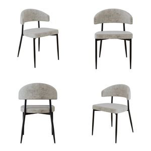 Cadeira Bless Fixa Com 4 Pés 55 X 52,5 X 77,5 Cm Com 4 Unidades Off White-preto