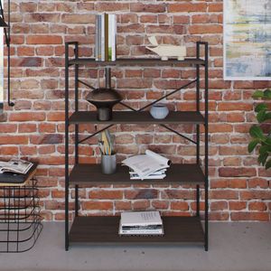Estante Com 4 Prateleiras 118x80x33cm Yon Terracota-preto
