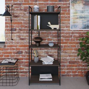 Estante Com 5 Prateleiras 152x60x33cm Com Fundo Yon Terracota-preto