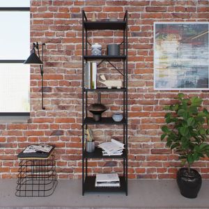Estante Alta Com 6 Prateleiras 185x45x33cm Yon Preto