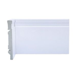 Kit Com 20 Barras Rodapé De Poliestireno 12cm X 15mm Frisado 48m Branco