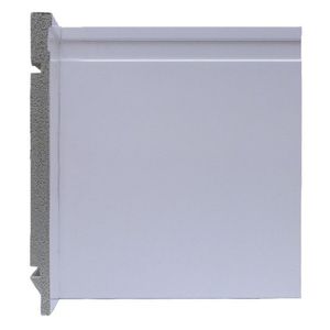 Kit Com 5 Barras Rodapé De Poliestireno 20cm X 15mm Frisado 12m Branco
