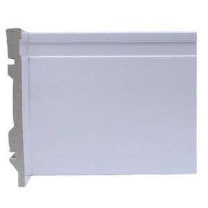 Kit Com 5 Barras Rodapé De Poliestireno 15cm X 15mm Frisado 12m Branco