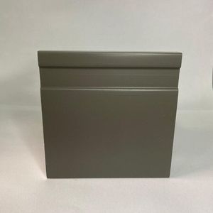 Kit Com 10 Barras Rodapé De Poliestireno 10cm X 15mm Frisado Color 24m Cinza Escuro