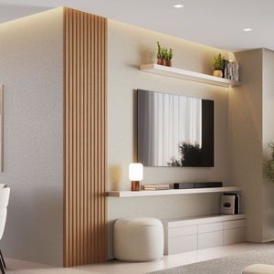 Painel Ripado Decorativo Milao 100% Mdf Em Placa 58x250x3,3 Itapuã