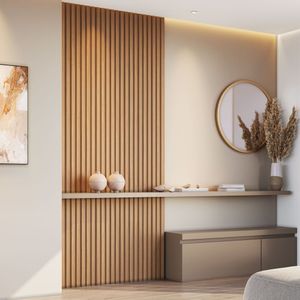 Painel Ripado Decorativo Milao 100% Mdf Em Placas Modular 116x250x3,3 Itapuã