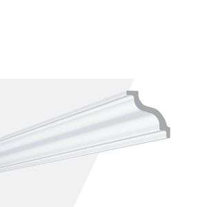 Kit Com 20 Barras Rodateto De Poliestireno 7cm X 70mm Liso 40m Branco