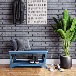 Sapateira Para Quarto 100cm Chad 100% Mdf Azul