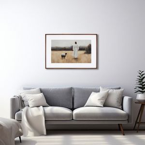 Quadro Decorativo Religioso Cordeiro De Deus Com 1 Tela Cm Ou Cmde Parede Para Sala Quarto Hall 60cm Tabaco