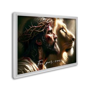 Quadro Decorativo Religioso Jesus Foi Por Você Com 1 Tela Cm De Parede Para Sala Quarto Hall 60cm X Branco