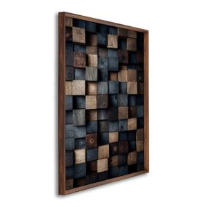 Quadro Decorativo Blocos Tons Terrosos Modelo Contemporâneo Com 1 Tela Cm Ou Cm De Parede Para Quart Tabaco