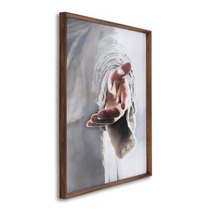 Quadro Decorativo Religioso Mão De Deus Pai Com 1 Tela Cm Ou Cm De Parede Para Sala Quarto Hall 60cm Tabaco