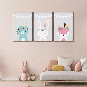 Quadro Decorativo Amigos Da Natureza Infantil Com 3 Telas Cm De Parede Para Quarto Sala Brinquedotec Tabaco