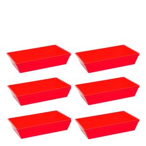 Conjunto De Travessa Stillo 5l 6 Peças Vermelho Em Polipropileno Linha Tropical Vem