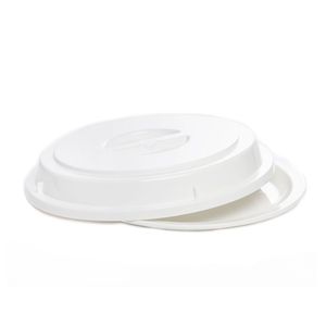 Cloche Elegance Redondo 24,5cm Branco Em Policarbonato Linha Profissional Cook Vem