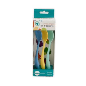 Kit Colher Dolce Vem Verde-azul-amarelo Pp Linha Alegria
