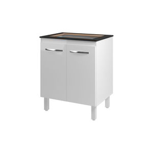 Balcão Armário De Cozinha Fran Para Fogão Cooktop 4 Bocas Mobília Decor Branco