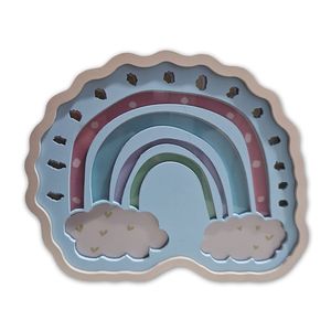 Luminária De Mesa Placa Painel Infantil Animaizinhos Decor Arco-íris