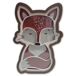 Luminária De Mesa Placa Painel Infantil Animaizinhos Decor Raposinha