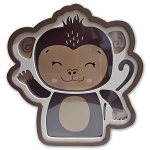 Luminária De Mesa Placa Painel Infantil Animaizinhos Decor Macaquinho