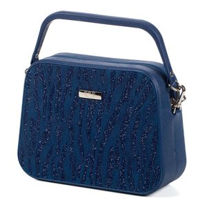 Bolsa De Ombro Mão Feminina Shrug Bag Lina Malhado 100.02 Azure